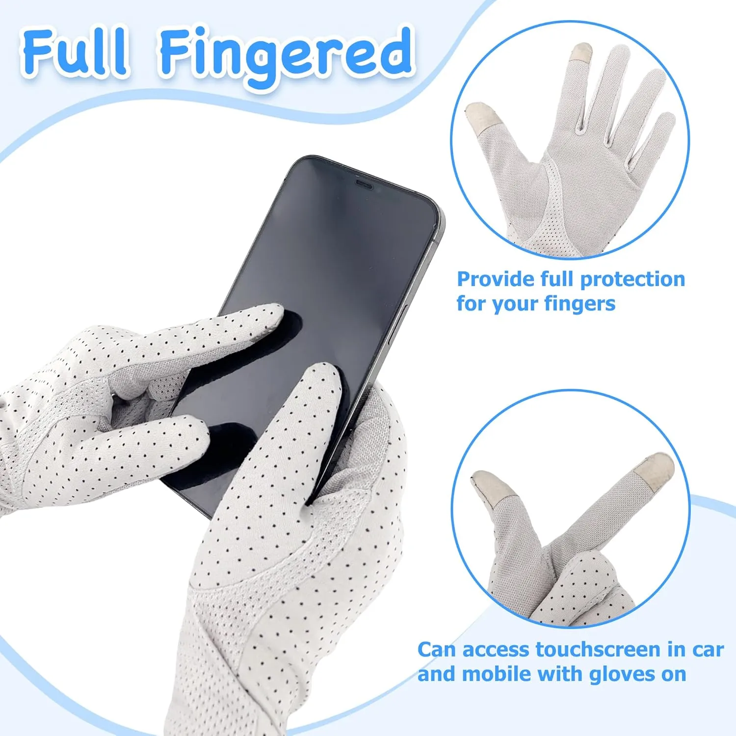 kilofly Women's Long Anti-UV Breathable Arm Sun Block Driving Gloves, 2 Pairs