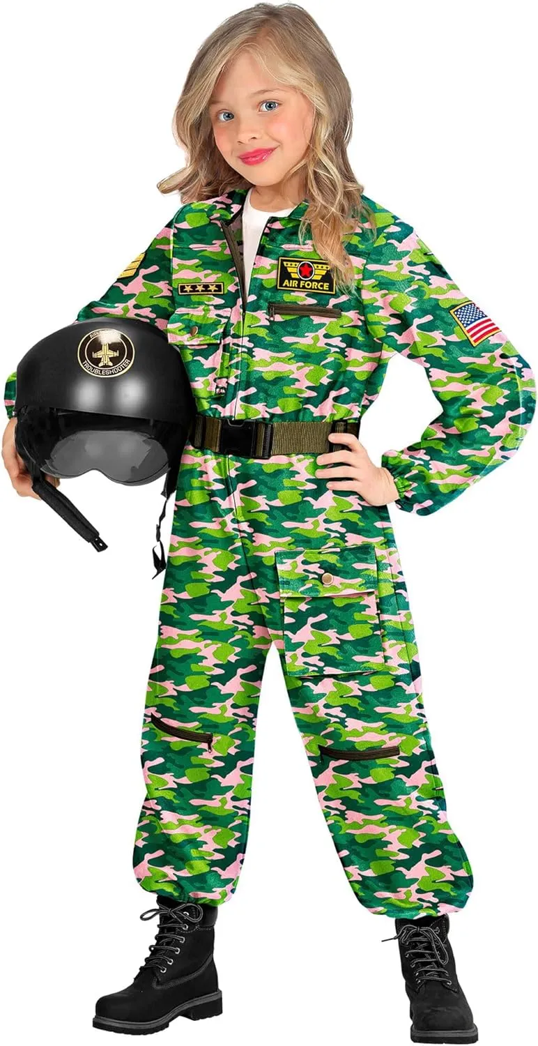 Kinderkostüm Kampfjetpilotin Girls Children's Costume Fighter Pilot (1-Pack)