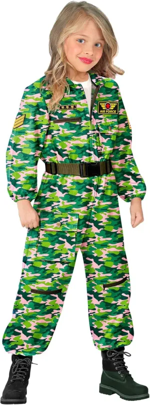 Kinderkostüm Kampfjetpilotin Girls Children's Costume Fighter Pilot (1-Pack)