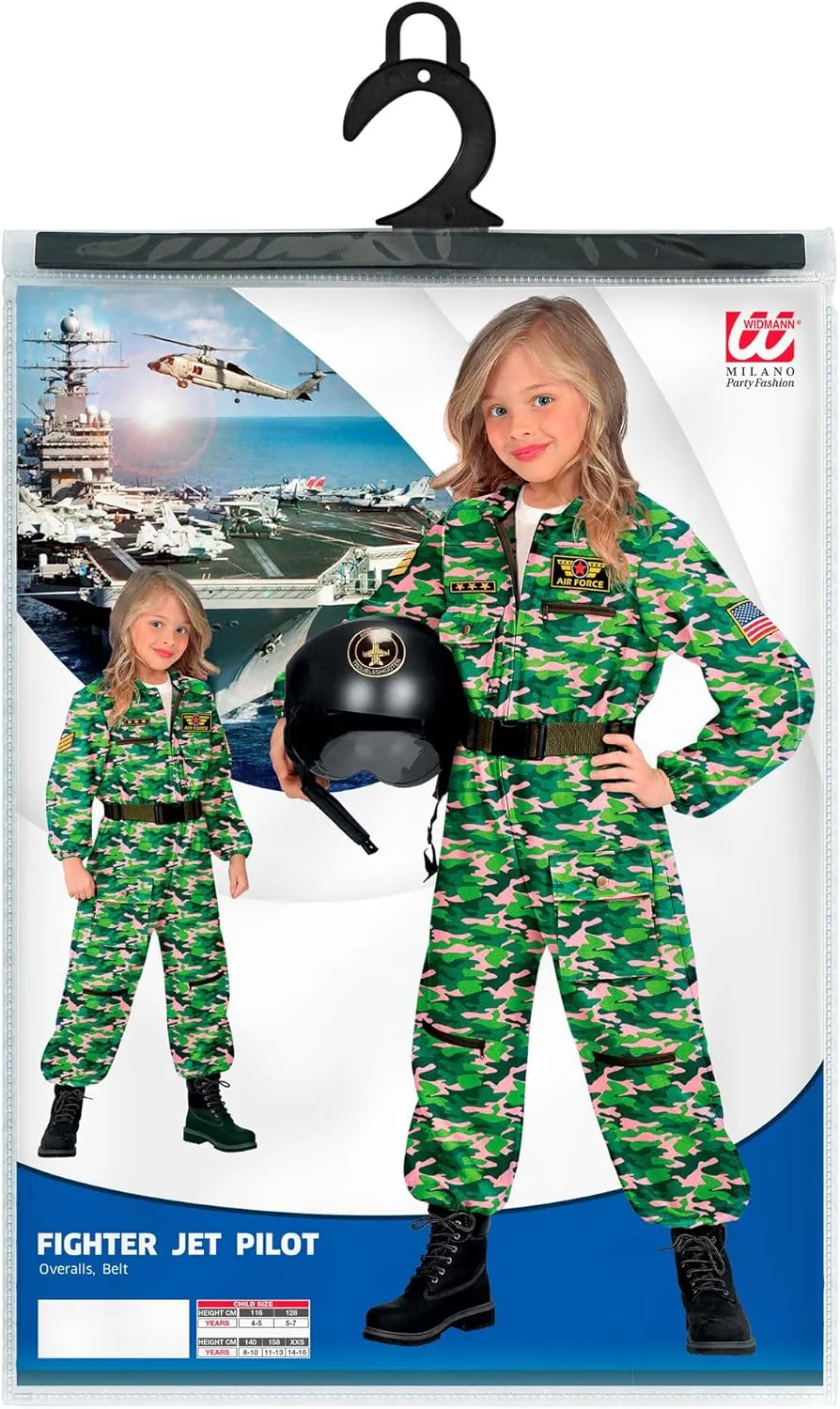 Kinderkostüm Kampfjetpilotin Girls Children's Costume Fighter Pilot (1-Pack)