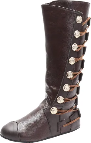 Knee High Boots Combat Boots Womens Fashion Retro Women's Shoes Breathable Chunky High Heels Comfy Side Zipper Boots