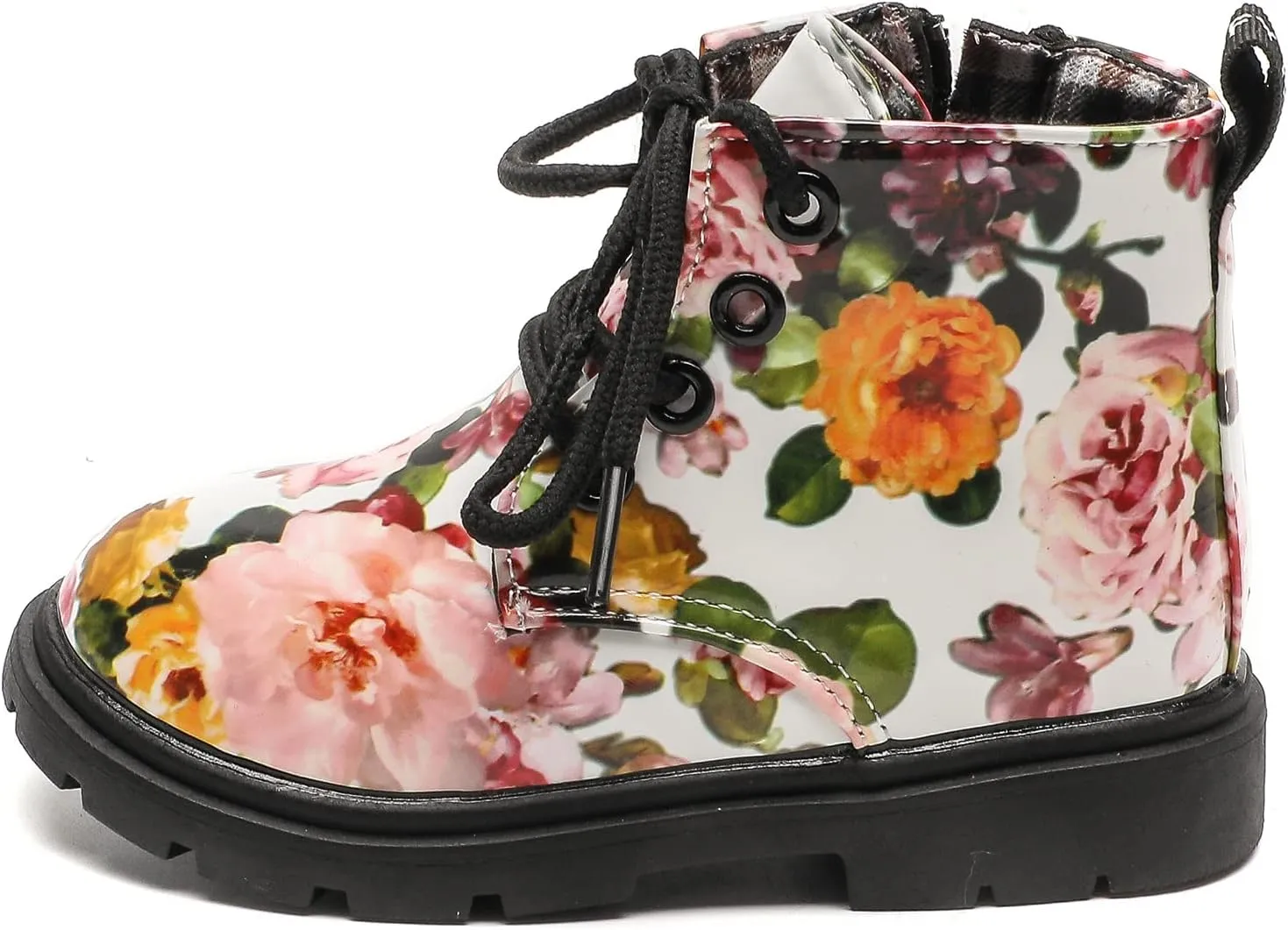 Komfyea Toddler Boots Boy's Girl's Cute Ankle Side Zipper Combat Boots
