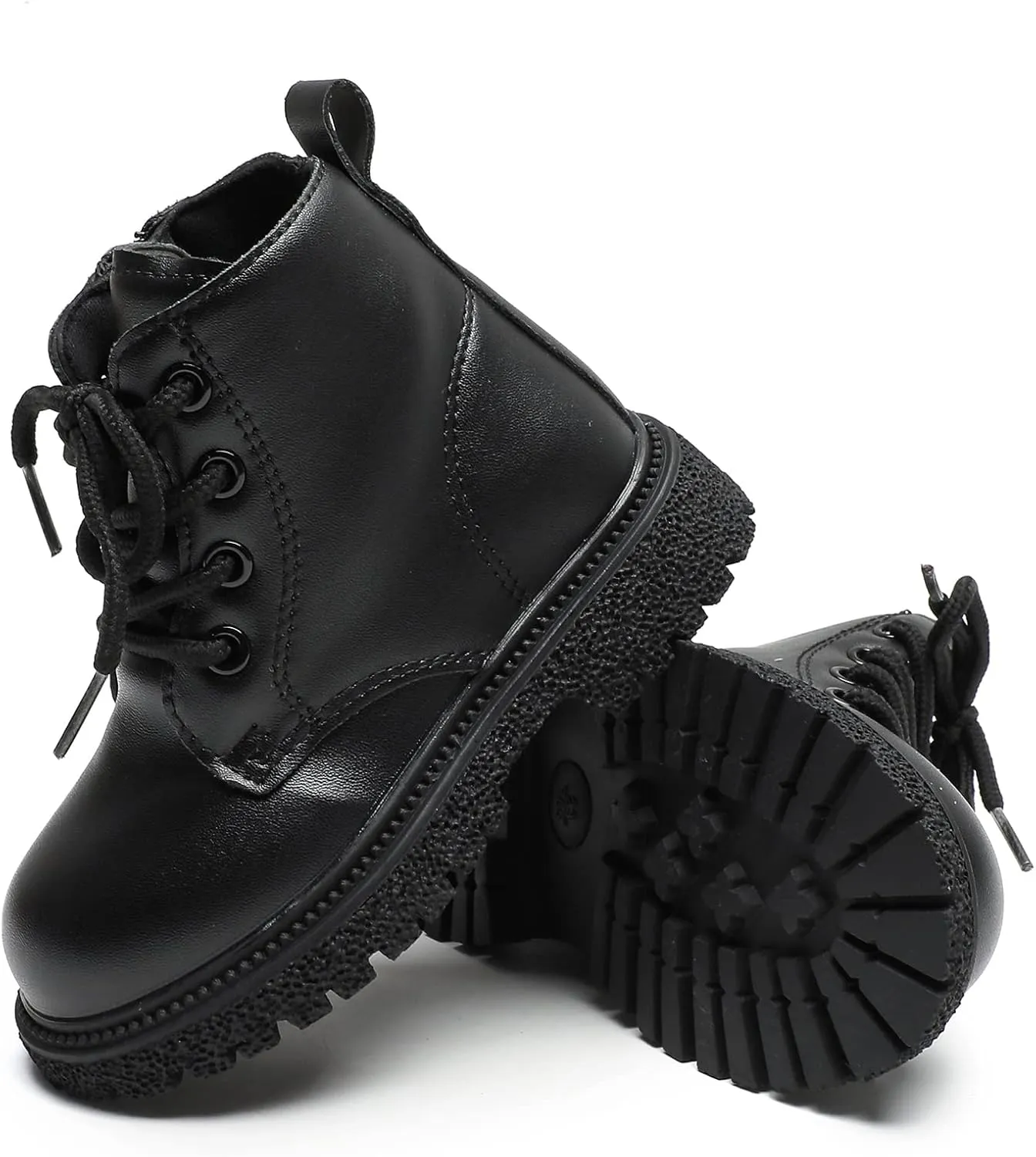 Komfyea Toddler Boots Boy's Girl's Cute Ankle Side Zipper Combat Boots