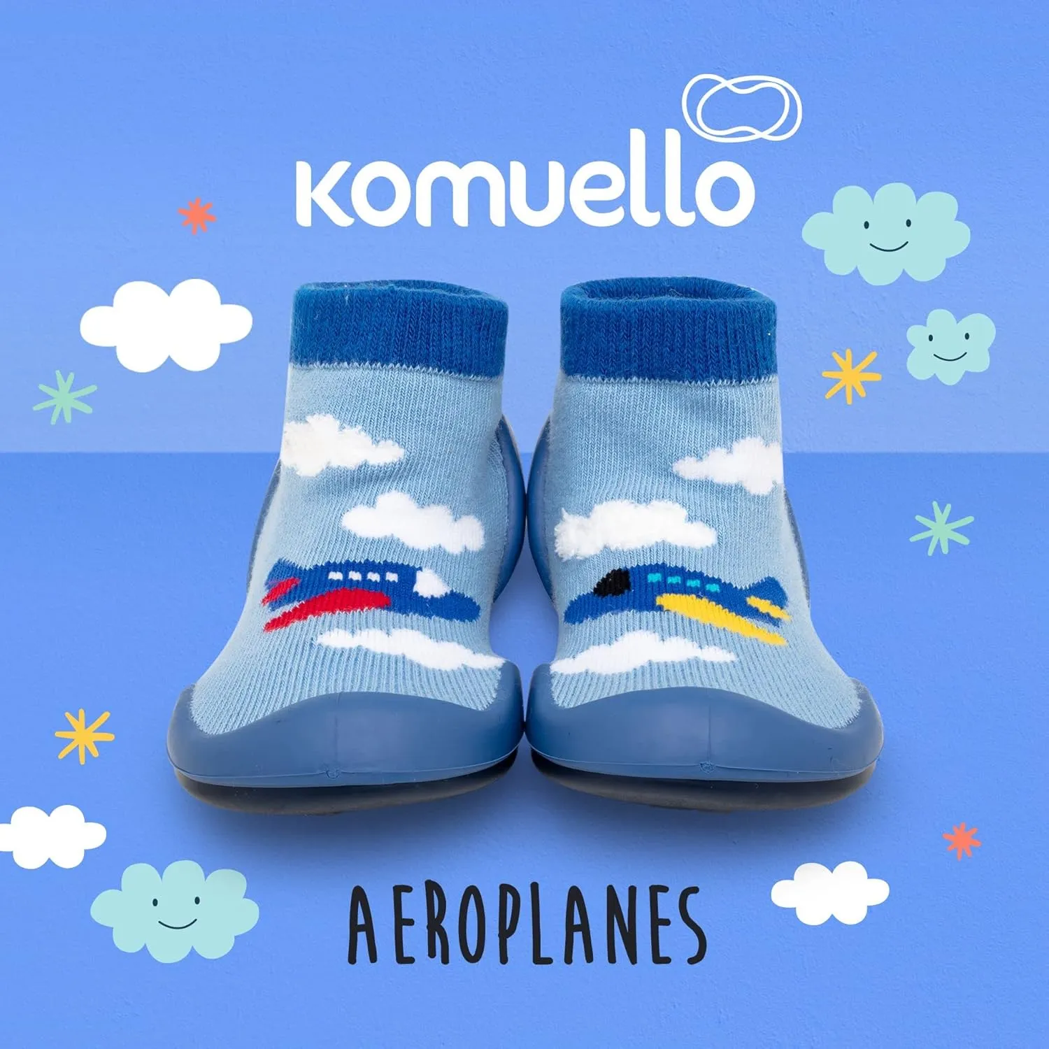 Komuello Toddler Boy Shoes, Premium Materials, Breathable, Washable, Non-Slip, Stay-On, Durable, Cotton Socks with Air Pocket Cushion for Indoor and Outdoor - BPA Free Toddler Shoes for Boys
