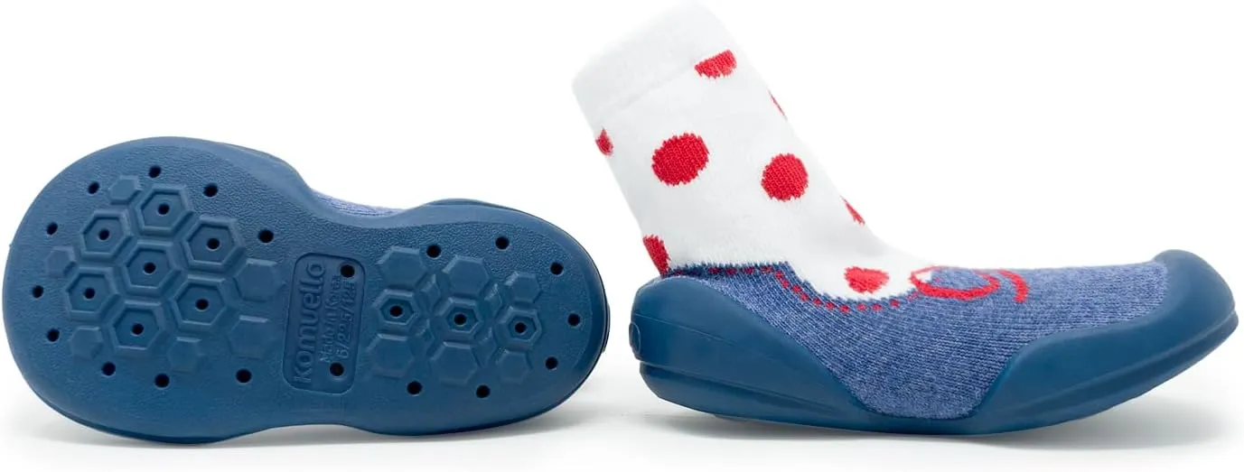 Komuello Toddler Girl Shoes, Premium Materials, Breathable, Washable, Non-Slip, Stay-On, Cotton Socks with Air Pocket Cushion for Indoor and Outdoor - BPA Free Toddler Shoes for Girls