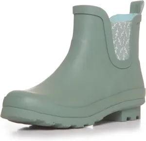 Laura Ashley Ladies Mid Cut Ankle Height Rubber Rain Boots, Lightweight Waterproof Booties for Women