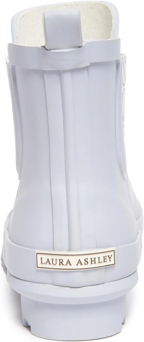 Laura Ashley Ladies Mid Cut Ankle Height Rubber Rain Boots, Lightweight Waterproof Booties for Women