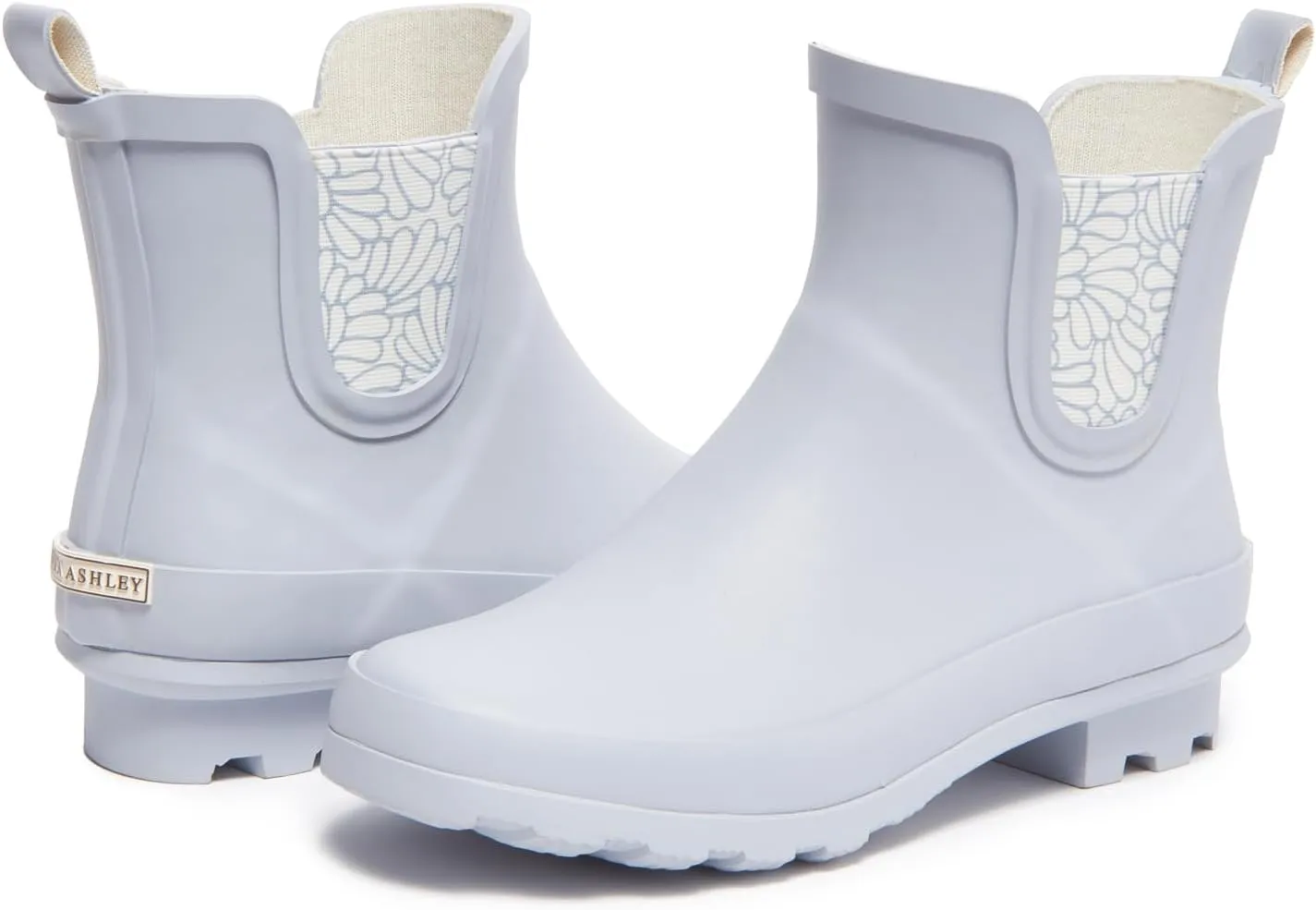 Laura Ashley Ladies Mid Cut Ankle Height Rubber Rain Boots, Lightweight Waterproof Booties for Women
