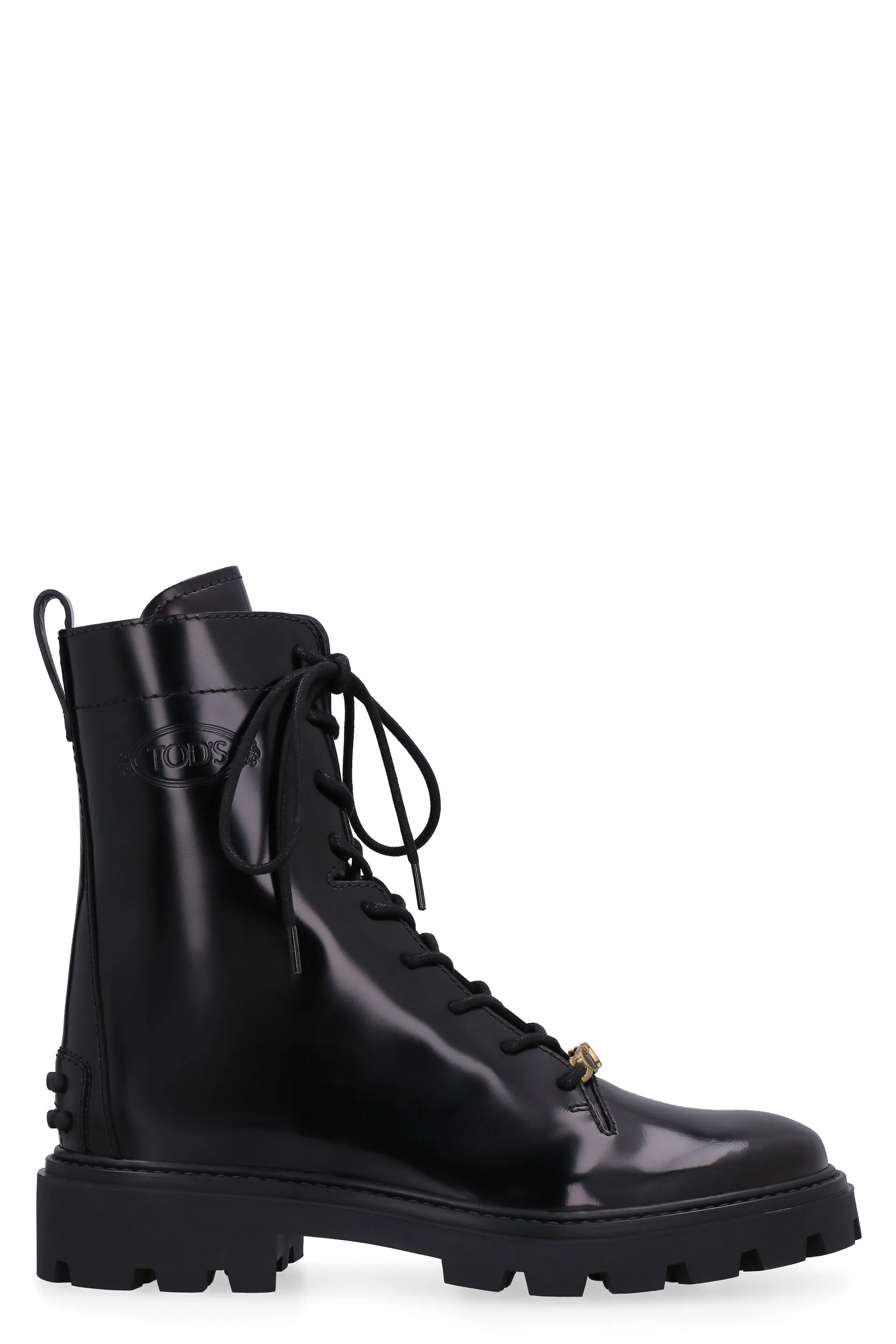 Leather combat boots