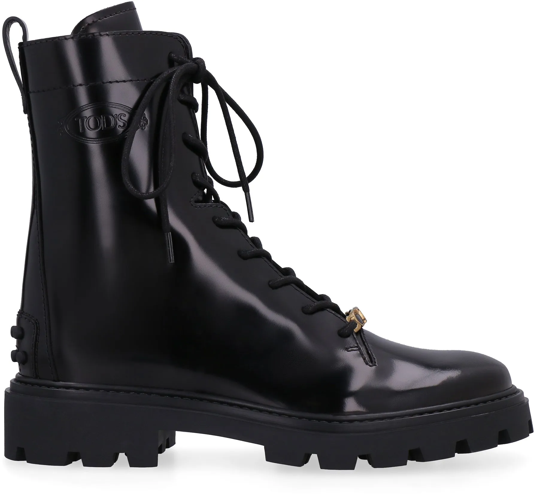 Leather combat boots