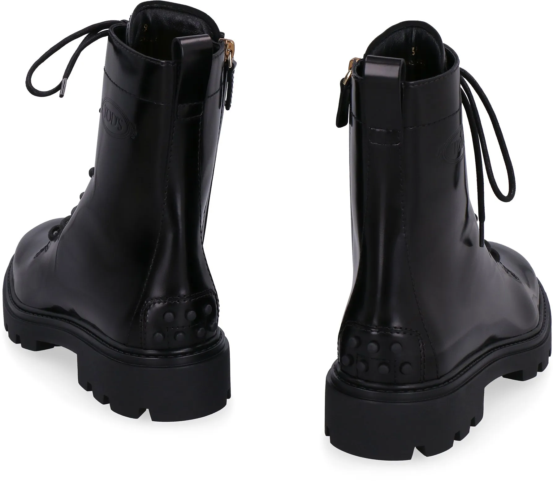 Leather combat boots