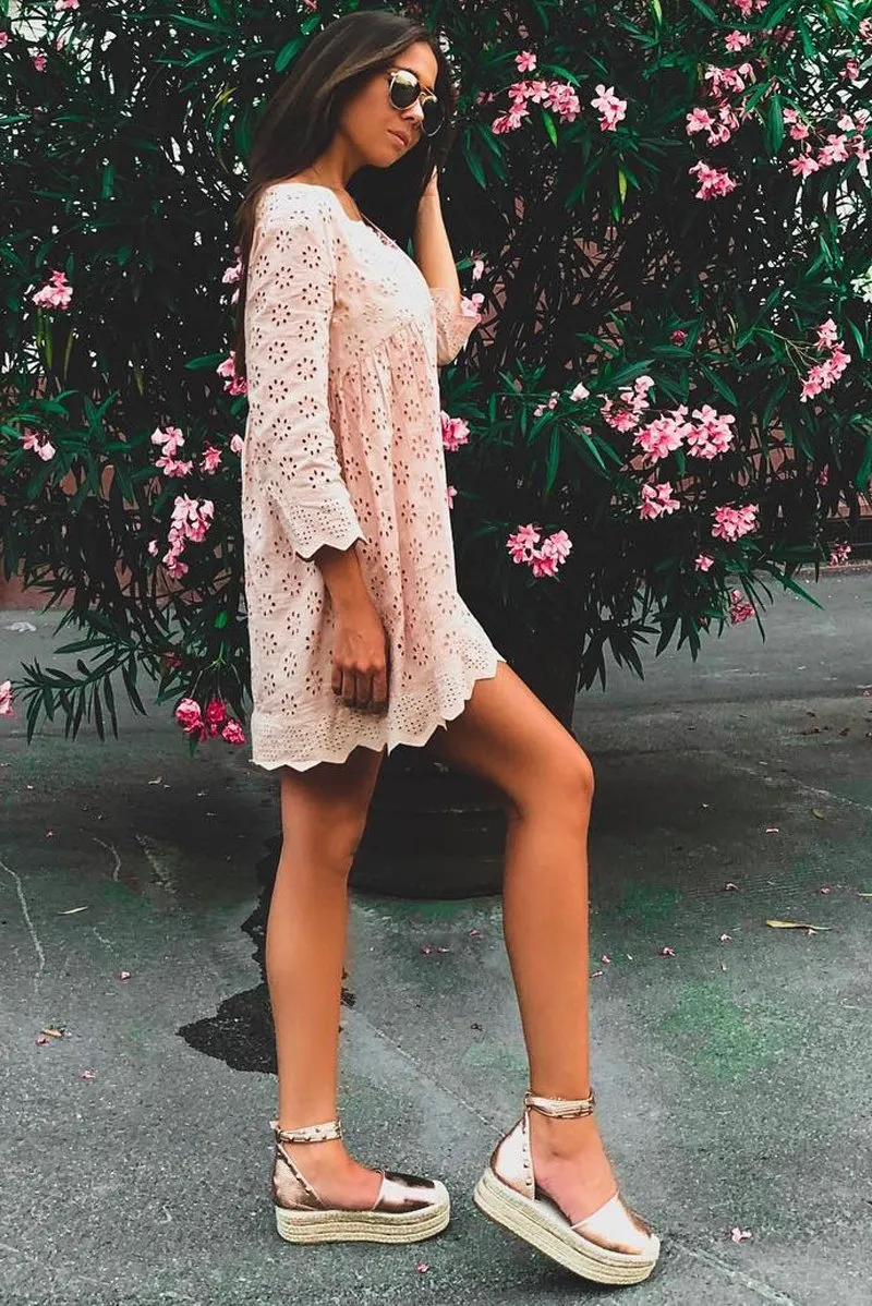 Leather Elara Flatforms - Rose Gold Trendy Studded Espadrille Comprehensive range