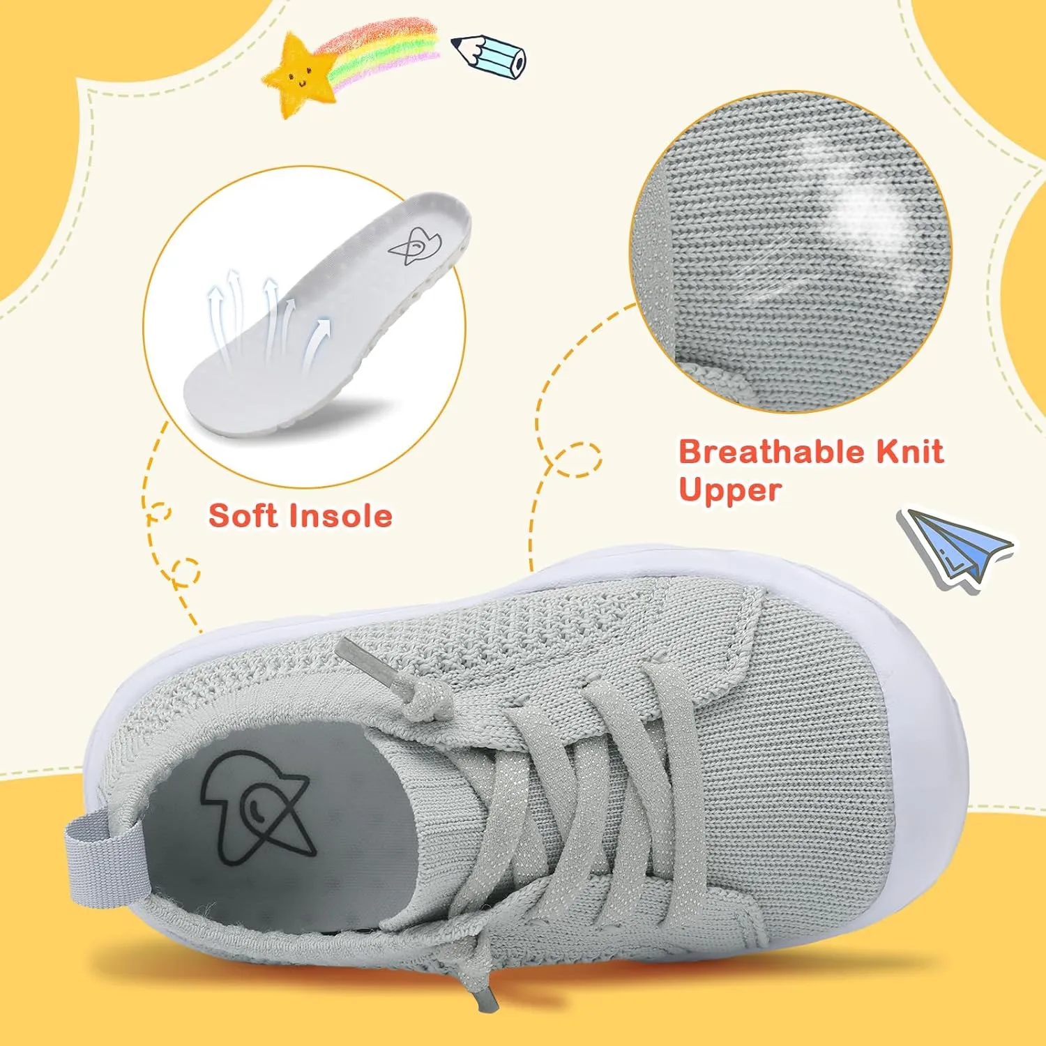 LeIsfIt Toddler Shoes Boys Girls Barefoot Shoes Kids Breathable Sneakers Tennis Shoes Slip on Shoes