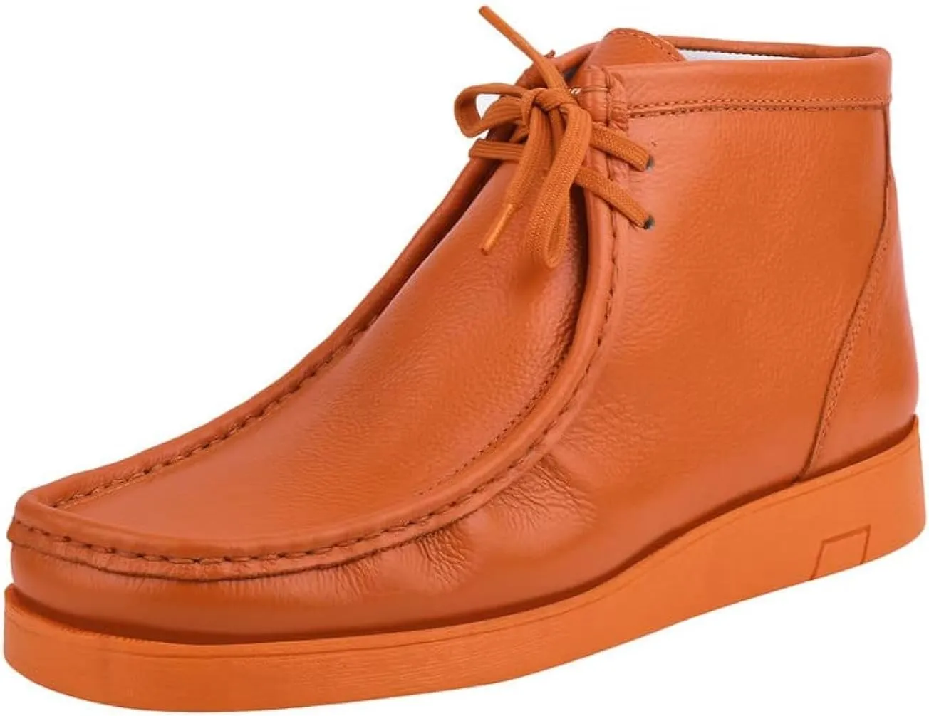 LIBERTYZENO HAMARA JOE Mens Genuine Leather Moccasin Toe Lace Up Casual Chukka Boot Shoes