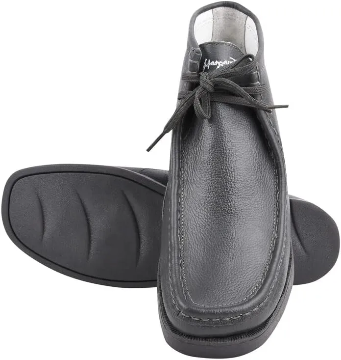 LIBERTYZENO HAMARA JOE Mens Genuine Leather Moccasin Toe Lace Up Casual Chukka Boot Shoes