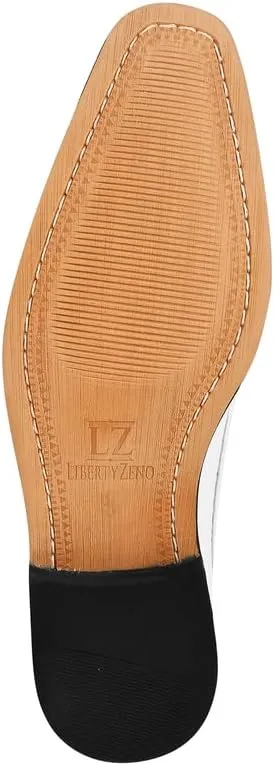 LIBERTYZENO Mens Lizard Print Genuine Leather Adults Lace Up Oxford Dress Shoes for Easter Gift