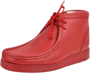LIBERTYZENO Mens Moccasin Toe Desert Boots Genuine Leather Adults Lace Up Casual Chukka Boot Shoes for Prom Graduation