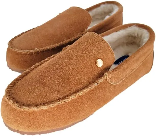Life is Good Women's Slippers, 302795W - Suede Close Back Indoor/Outdoor Venetian Moccasin Slip-Ons Slipper with Faux Fur or Plaid Lining Cushioned Footbed & EVA Outsoles