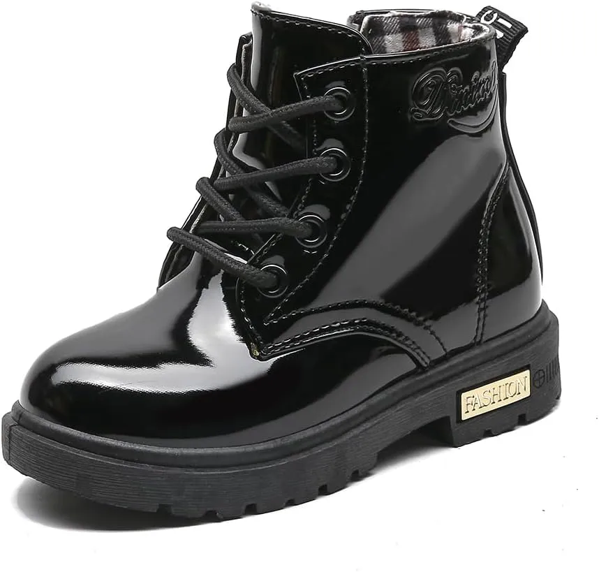 Little Kids Ankle Boots Little Girls Outdoor Combat Toddler Boots Black 9.5 M US Toddler