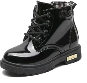 Little Kids Ankle Boots Little Girls Outdoor Combat Toddler Boots Black 9.5 M US Toddler