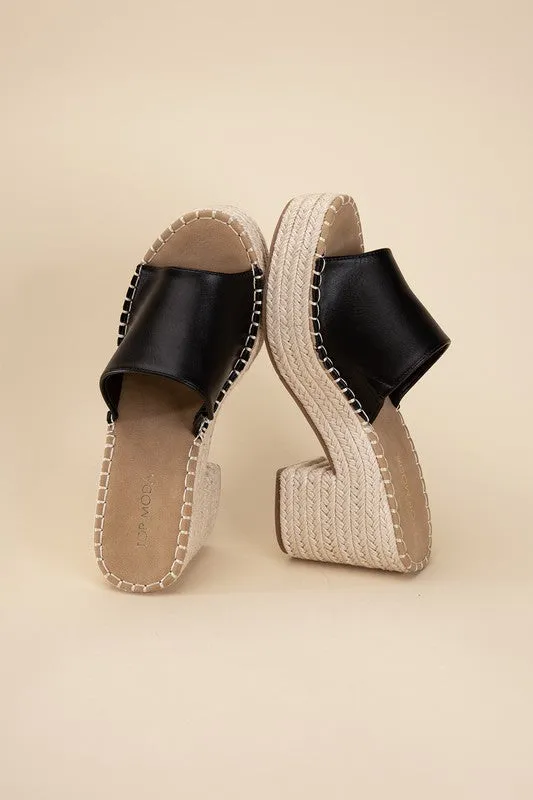 LOCK-1 ESPADRILLE MULE WEDGE