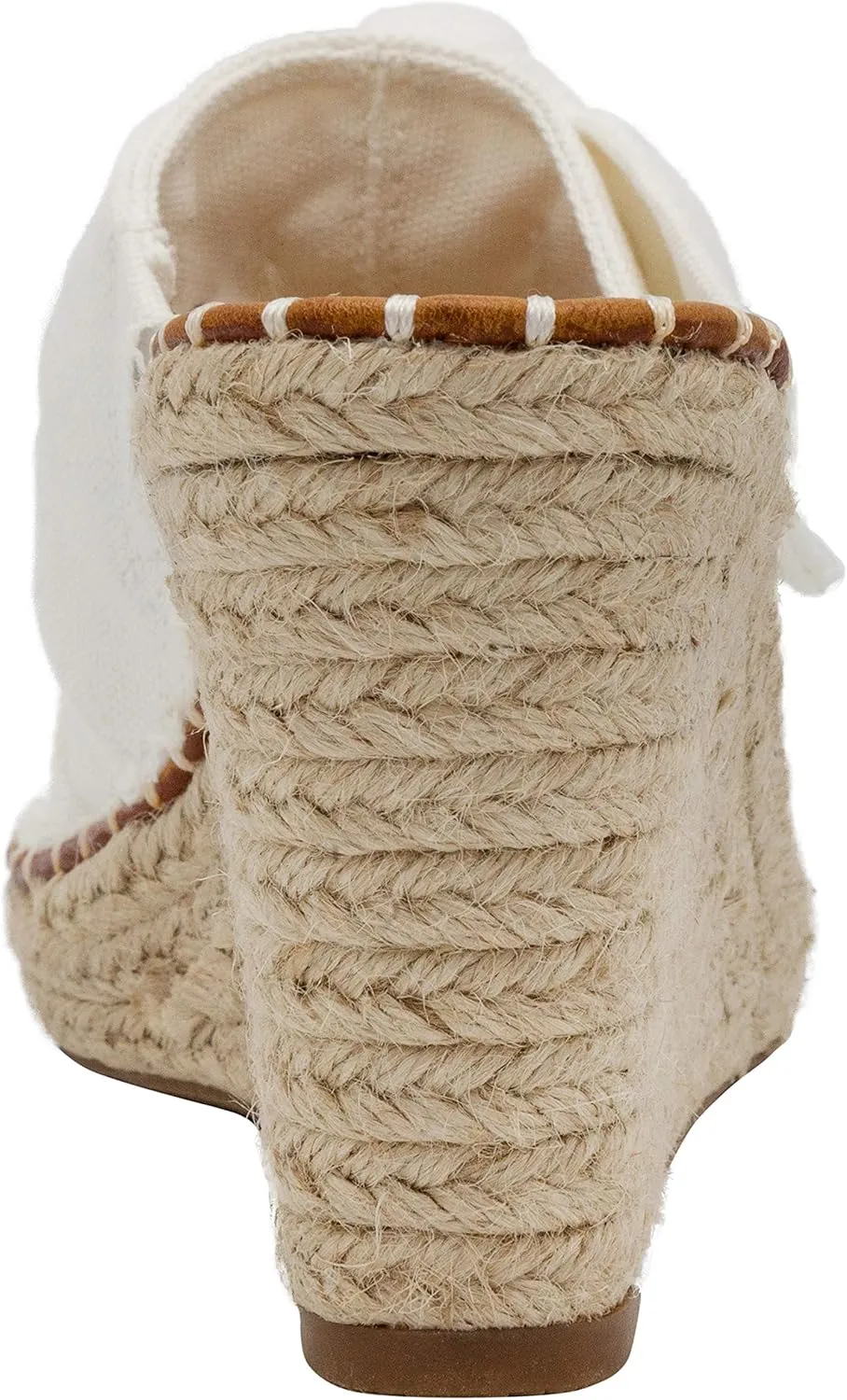 LONDON FOG Womens Heidi Espadrille Wedge Sandals with Knotty Bow Detail