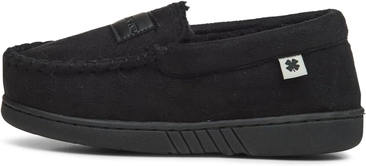 Lucky Brand Boys' Micro Suede Fuzzy Lined Moccasin Slippers