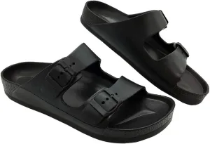 Luffymomo Adjustable Slip on Eva Double Buckle Slides Comfort Footbed Thong Sandals for Womens