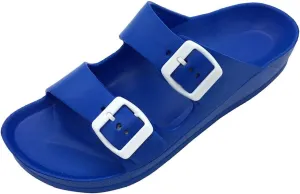 Luffymomo Adjustable Slip on Eva Double Buckle Slides Comfort Footbed Thong Sandals for Womens