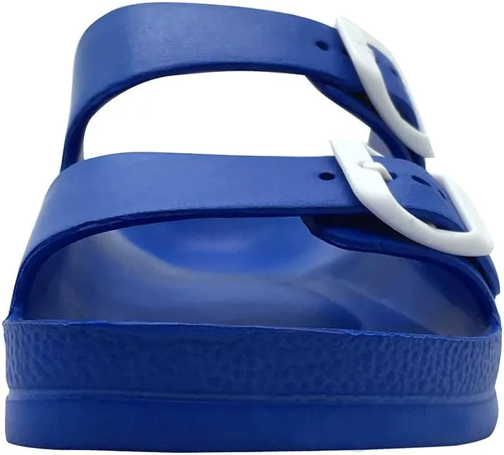 Luffymomo Adjustable Slip on Eva Double Buckle Slides Comfort Footbed Thong Sandals for Womens
