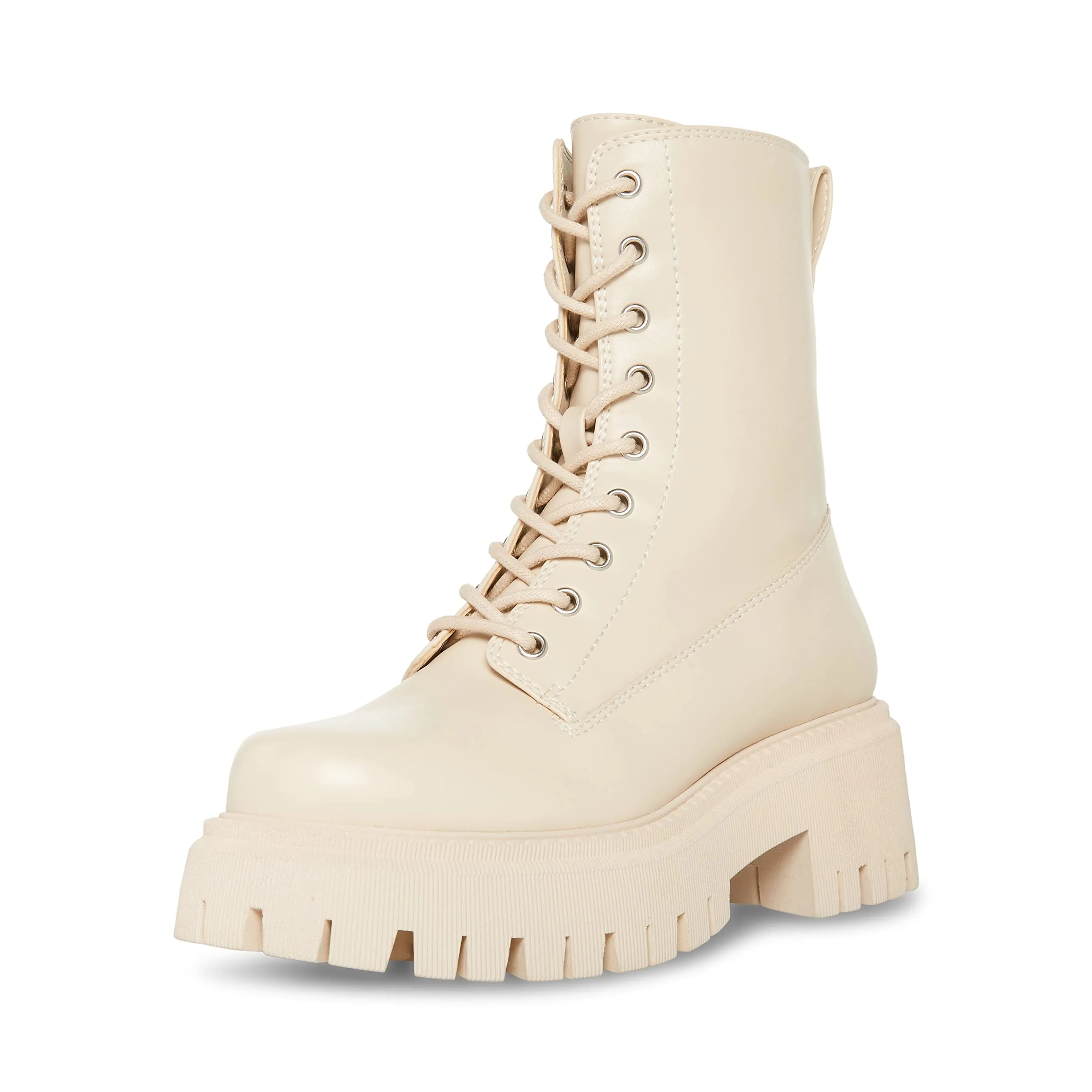 Madden Girl Women's Kknight Combat Boot, Almond PU, 5.5