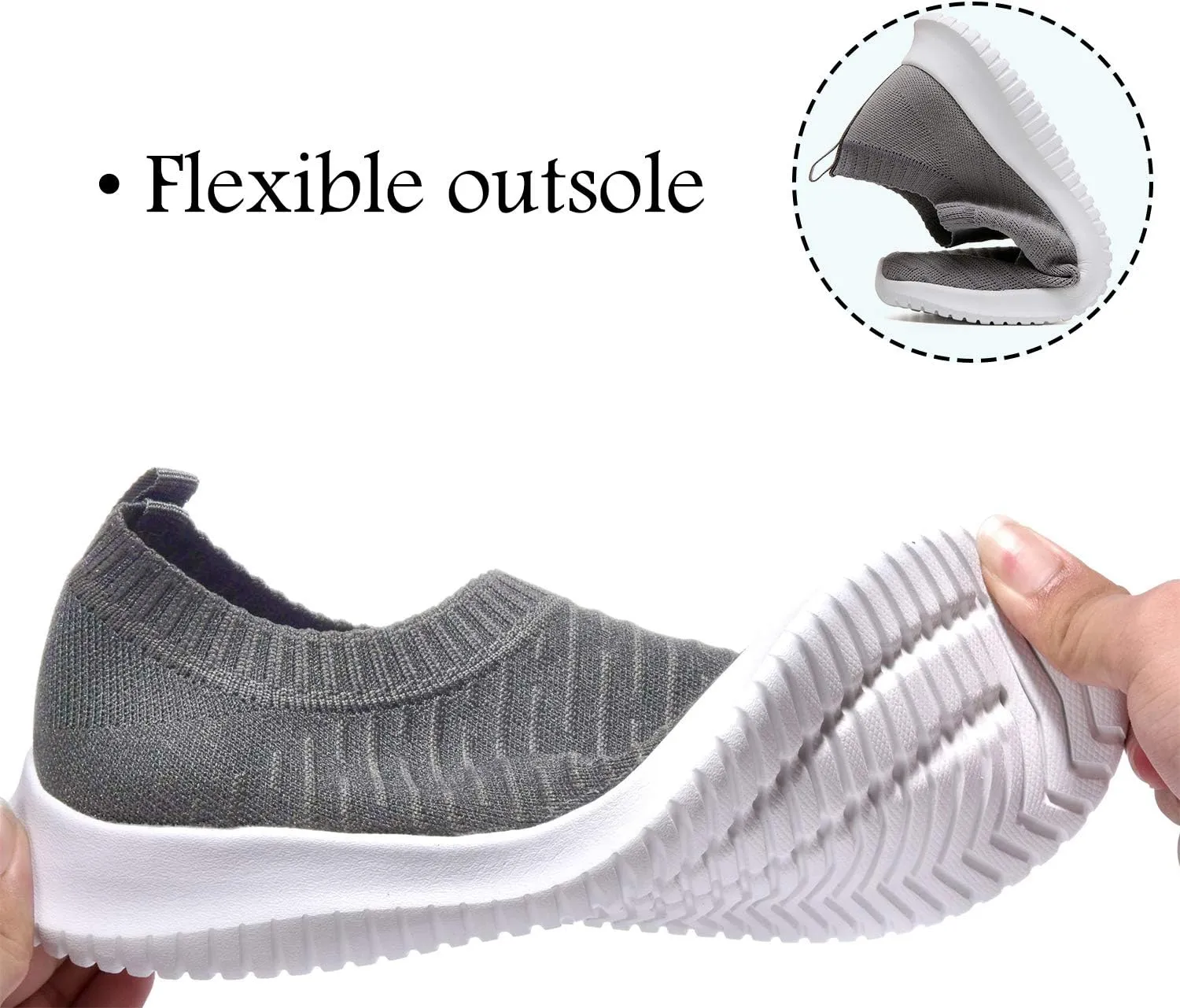 MAIITRIP Womens Comfort Elastic Sock Slip On Walking Lightweight Non-Slip Fall Shoes (Size:5.5-11)