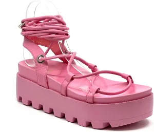 Mata Shoes Lace up Tie up Platform Sandals for Women