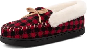 MaxMuxun Women's Moccasin Slippers Comfort Slip On House Slippers for Women Indoor Outdoor