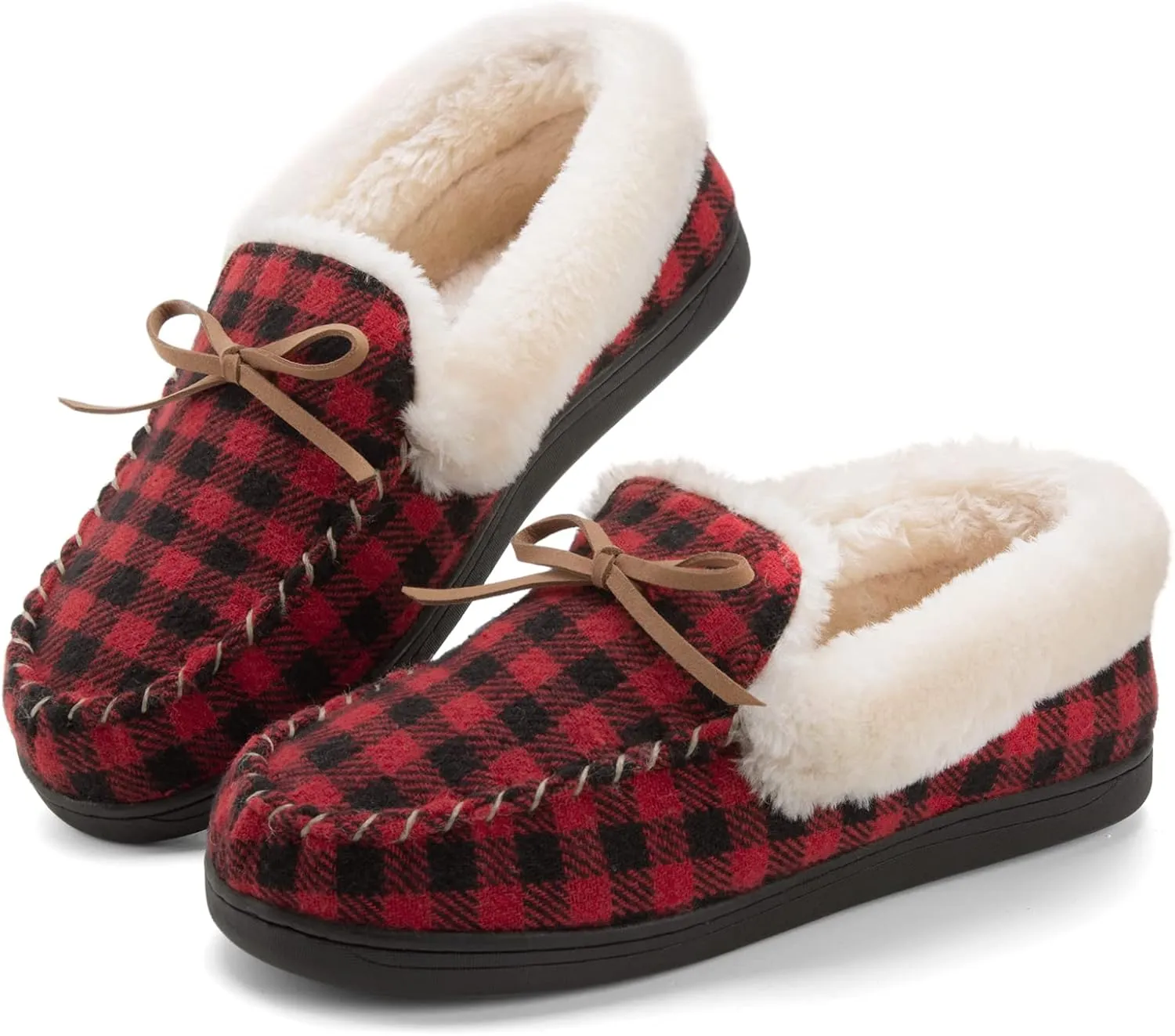 MaxMuxun Women's Moccasin Slippers Comfort Slip On House Slippers for Women Indoor Outdoor
