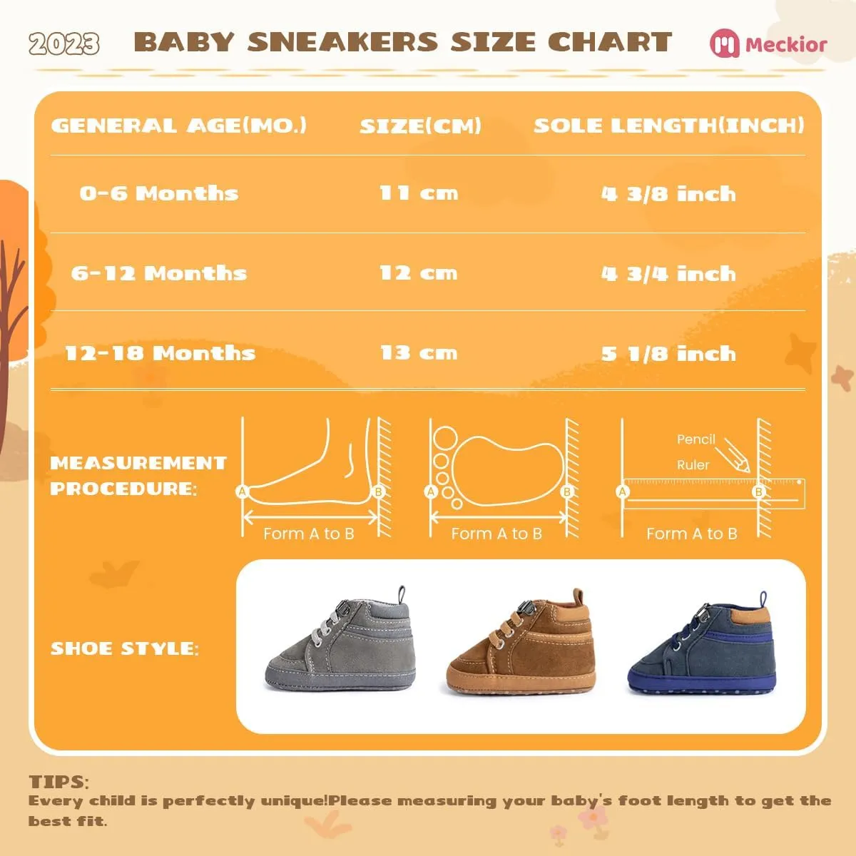 Meckior Toddler Baby Boys Girls High Tops Ankle Sneakers Soft Anti-Slip Sole PU Leather Moccasins Infant Newborn Prewalker First Walking Crib Shoes