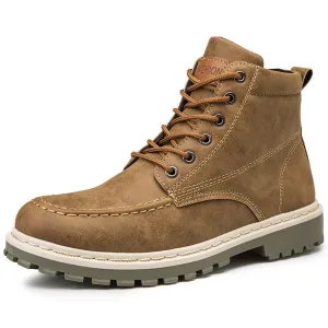 Medium Leather Boots Men's Short Boots Versatile Military Boots