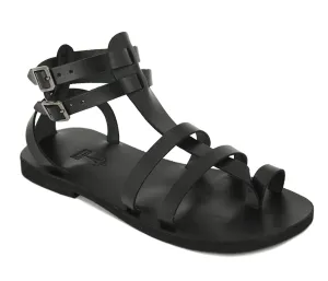 Men Leather Sandals Gladiator Greek Roman Style, Ankle Straps Toe Ring Sandals - FASCINATION