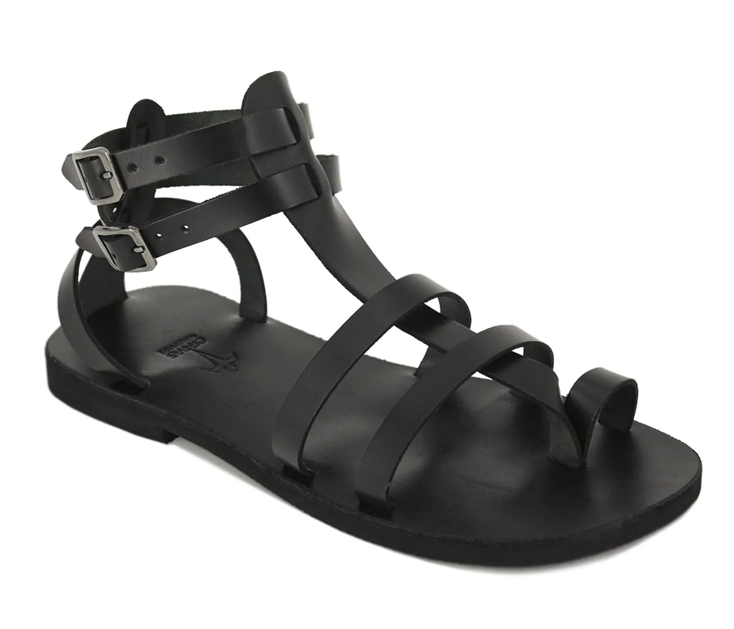 Men Leather Sandals Gladiator Greek Roman Style, Ankle Straps Toe Ring Sandals - FASCINATION
