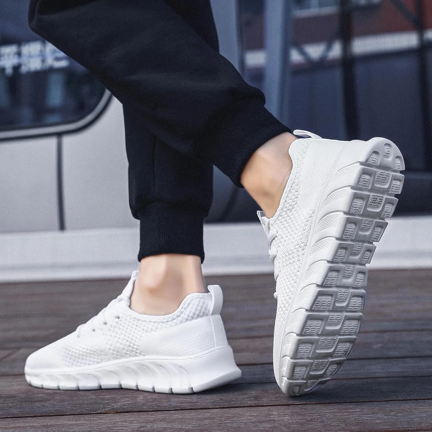 Men Running Tennis Shoes Gym Fashion Sneakers Walking Workout Shoes Athletic Slip on Breathable Mesh Comfortable Lightweight Casual Sport Shoe