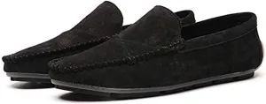 Men Suede Driving Comfort Loafers Brogue Casual Walking Flat Moccasin Business Classic Dress Boat Shoes
