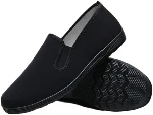 Men's Beijing Cloth Shoes Slip-On Casual Breathable Rubber Outsole Round Toe Cotton Lined