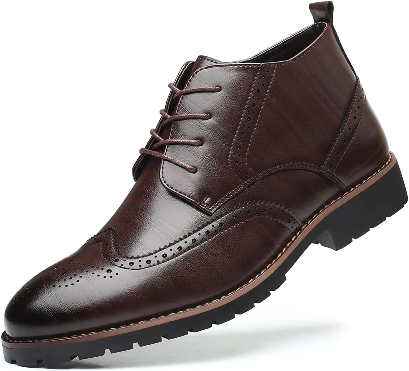 Men's Brogue Ankle Boots Men's Dress Shoes Classic Formal Derby Shoes Mens Dress Boots
