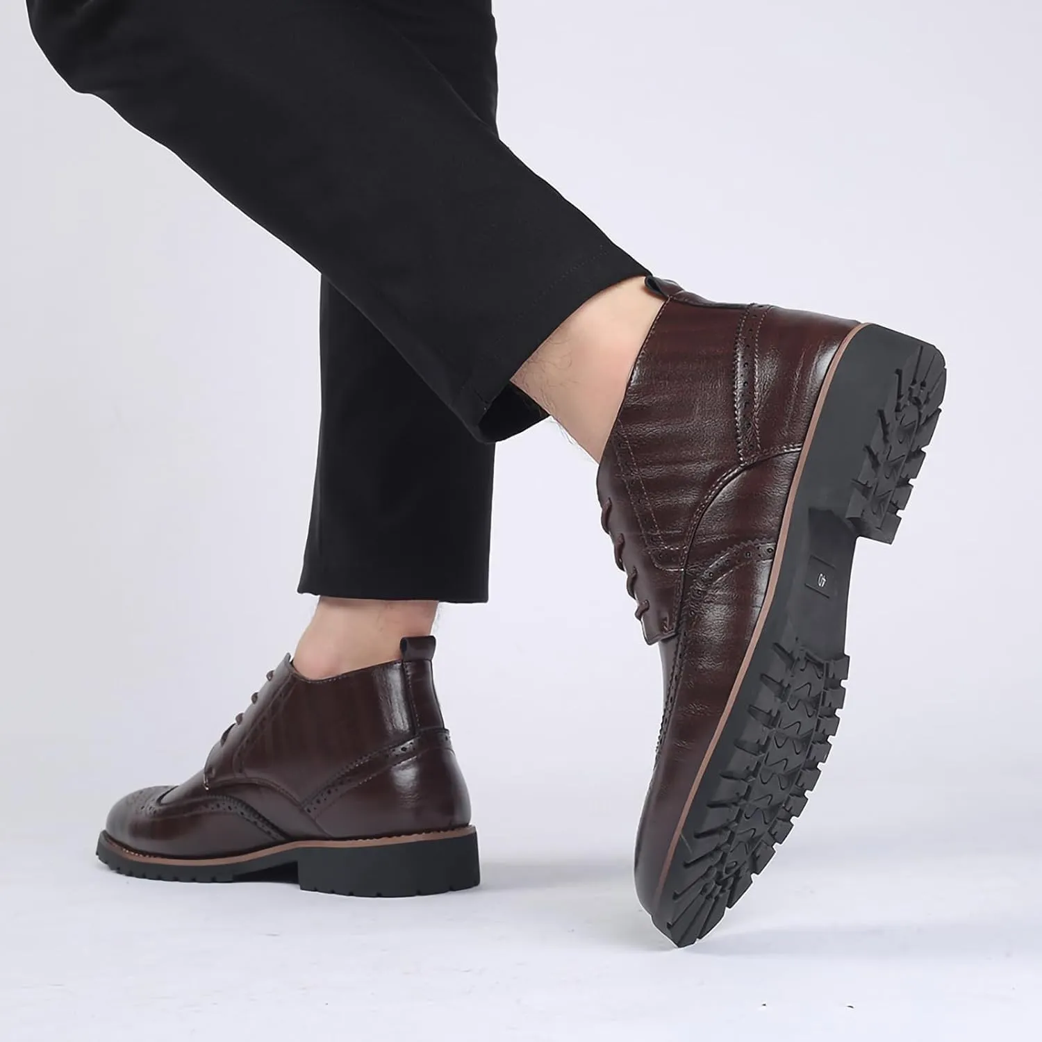 Men's Brogue Ankle Boots Men's Dress Shoes Classic Formal Derby Shoes Mens Dress Boots