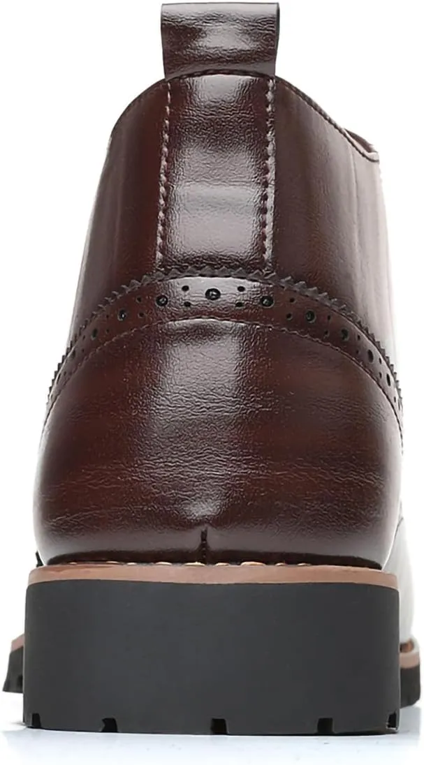 Men's Brogue Ankle Boots Men's Dress Shoes Classic Formal Derby Shoes Mens Dress Boots