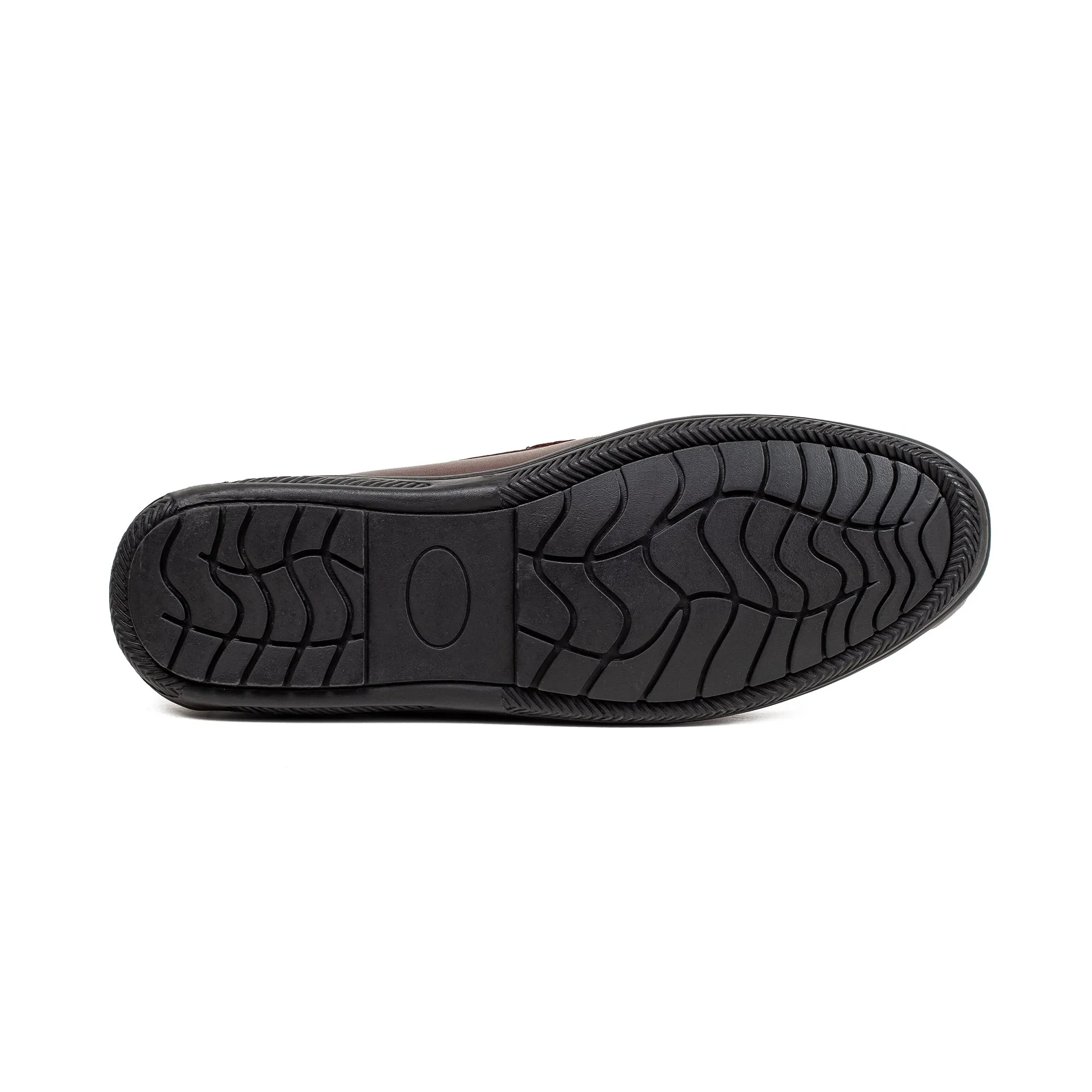 Men's Brown Leather Moccasin Shoes | Vibrant® Cushioned Comfort with TPR Outsole