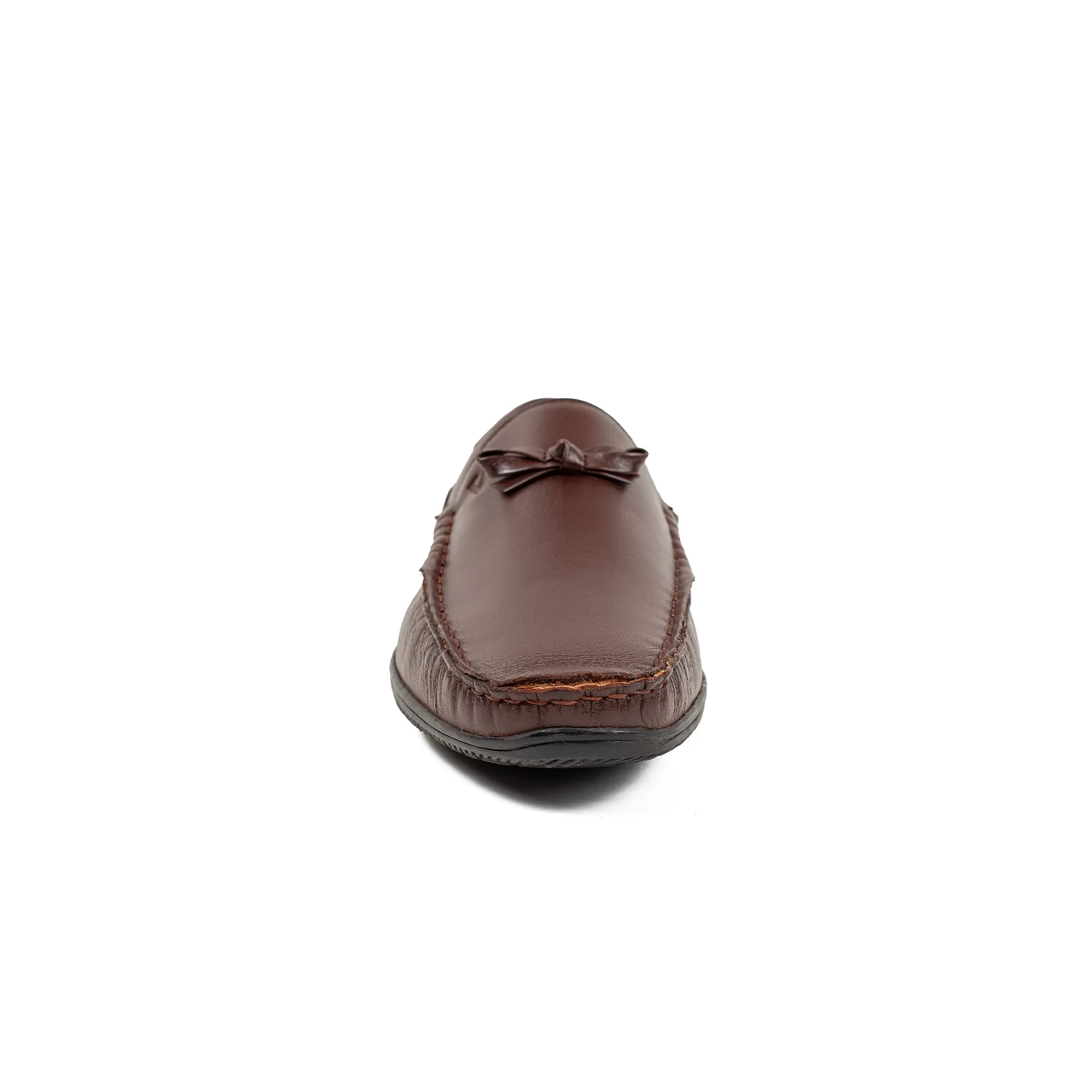 Men's Brown Leather Moccasin Shoes | Vibrant® Cushioned Comfort with TPR Outsole