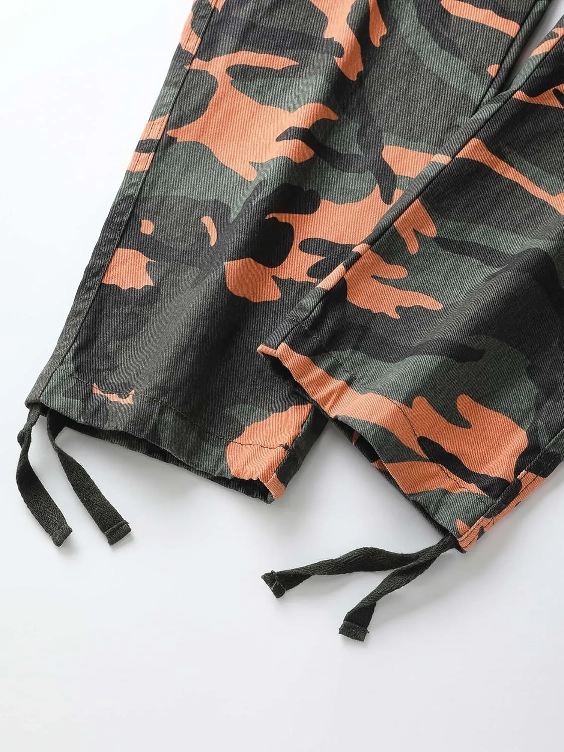 Men's Camo BDU Cargo Tactical Ripstop Casual Lightweight Baggy Combat 100% Cotton Pants with 8 Pockets(No Belt)