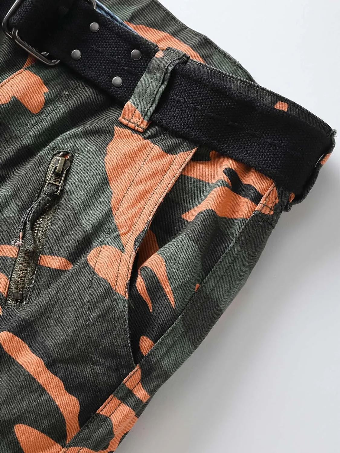 Men's Camo BDU Cargo Tactical Ripstop Casual Lightweight Baggy Combat 100% Cotton Pants with 8 Pockets(No Belt)