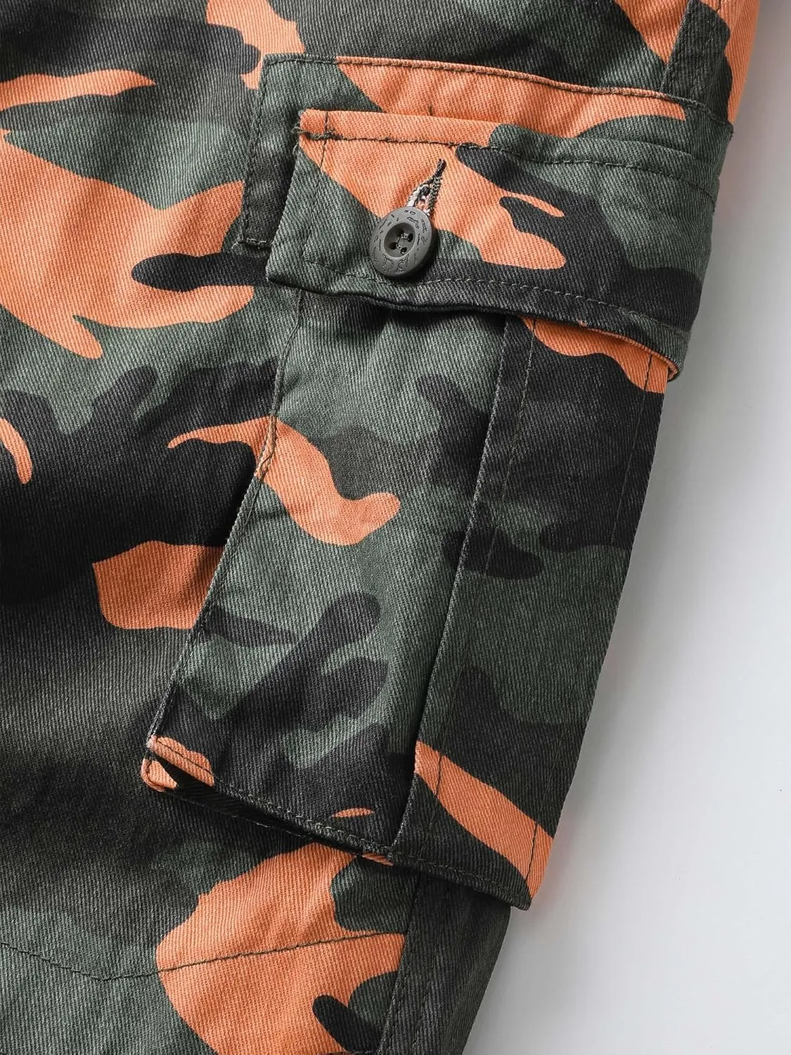Men's Camo BDU Cargo Tactical Ripstop Casual Lightweight Baggy Combat 100% Cotton Pants with 8 Pockets(No Belt)